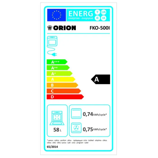 Orion FKO500I inox kombinált tűzhely légkeveréssel