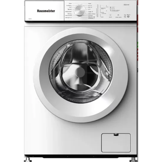 Hausmeister HM2604 keskeny elöltöltős mosógép, MAGYAR kezelőpanellel, INVERTER MOTOR 44cm mély, 60x44x85cm 