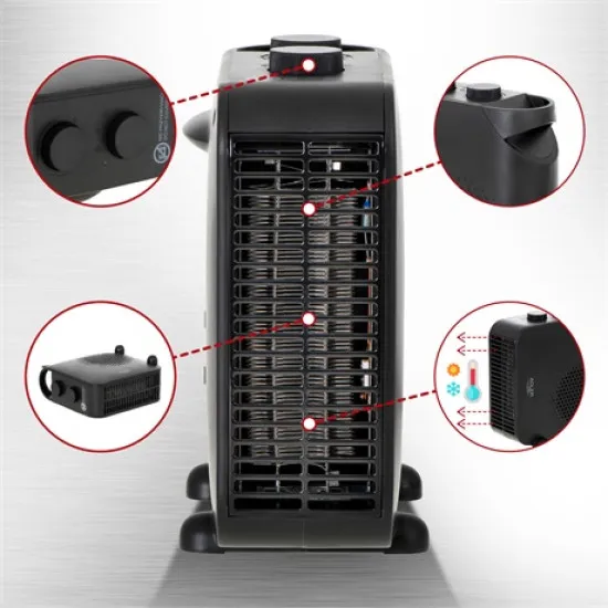 Adler AD7725 Black ventilátoros hősugárzó 1000/2000W