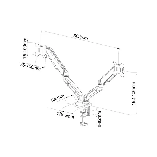 Stell SOS 1720 monitor tartó