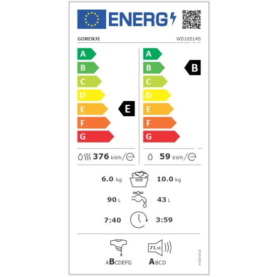 Gorenje WD10514 S mosó-szárító 10/6 kg