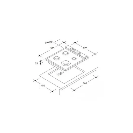 Candy CHW6LBX beépíthető gáz főzőlap