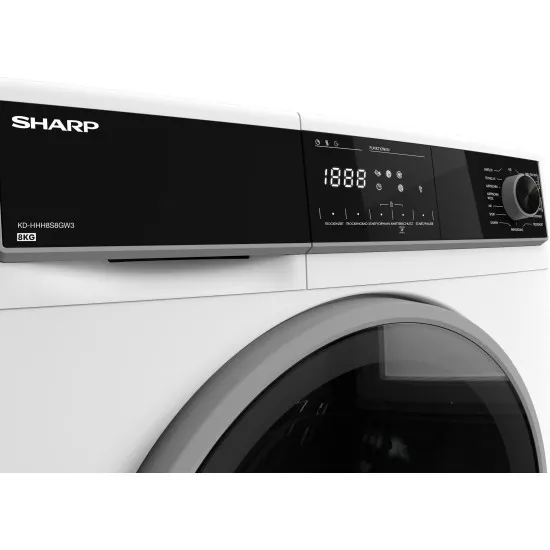 Sharp KDHHH9S8GW3EE hőszivattyús szárítógép, 9 kg, 59.6x60.9x84.5 cm 