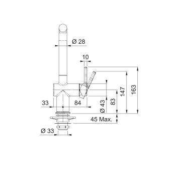 Franke Active Plus L egykaros mosogató csaptelep,króm/kő szürke szín 115.0653.374