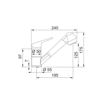 Franke Novara Plus Doccia egykaros mosogató csaptelep,115.0659.840
