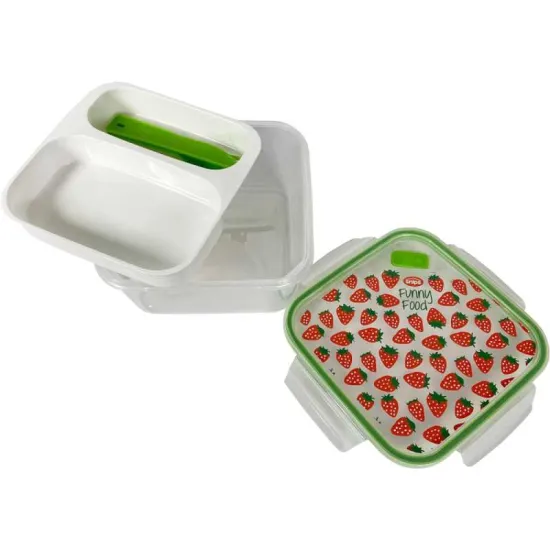 Snips 033101 ételhordó doboz, műanyag, 1,4 liter, epres mintával, BPA mentes