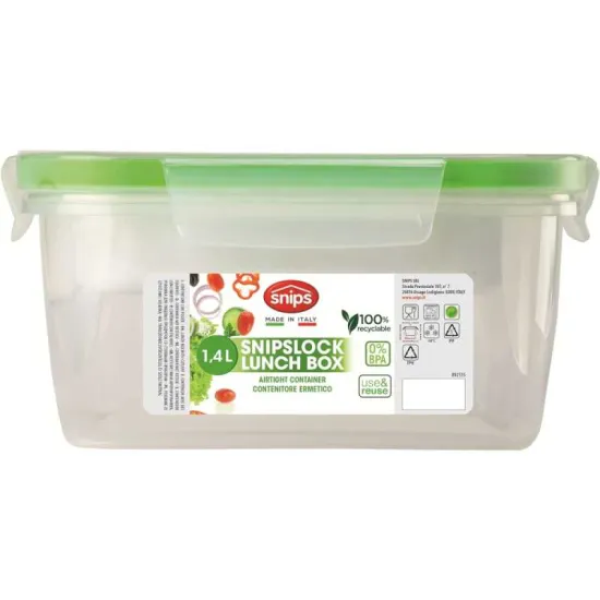 Snips 033101 ételhordó doboz, műanyag, 1,4 liter, epres mintával, BPA mentes