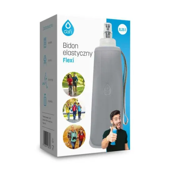 Dafi 070390 Flexi összehajtható vizespalack, 250 ml, szürke
