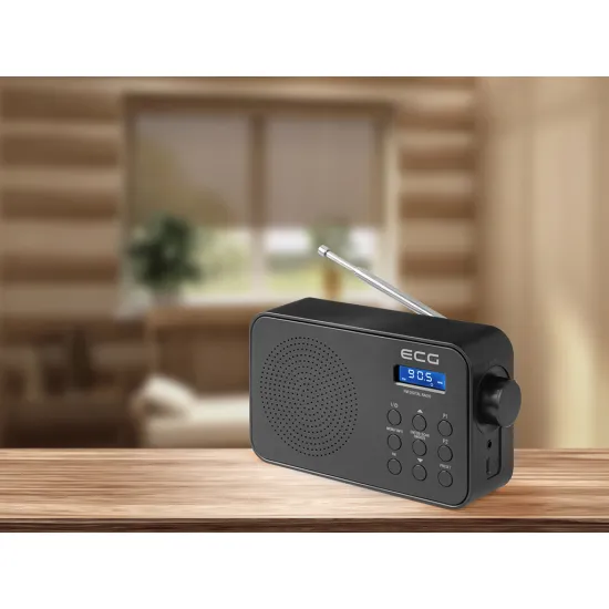 ECG R 105 FM LCD kijelzős rádió 30 programozható adó, ébresztés, elem/hálózat