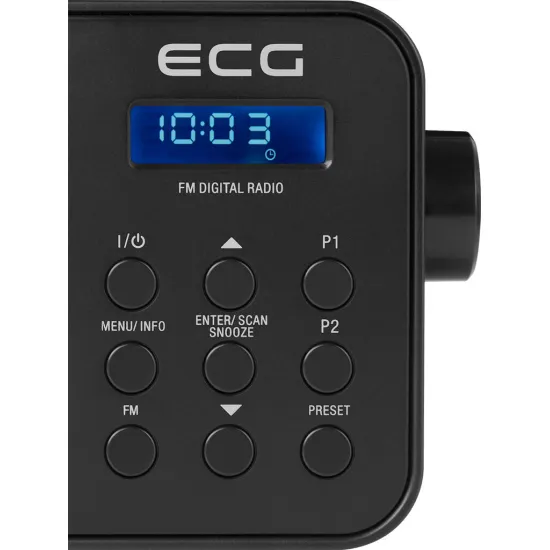 ECG R 105 FM LCD kijelzős rádió 30 programozható adó, ébresztés, elem/hálózat