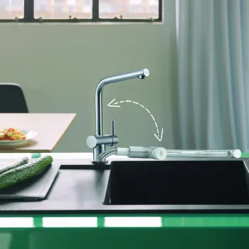 Franke Atlas Neo Doccia Window egykaros mosogató csaptelep,masszív inox színű,115.0521.439