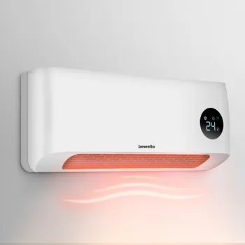Bewello BW2100 fali hősugárzó - 1000/2000W - Led kijelző- 230V fehér