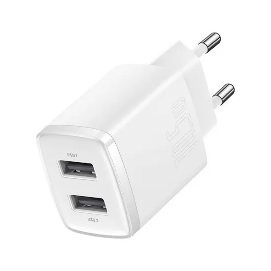 Baseus CCXJ010202 kompakt hálózati töltő adapter 10.5W fehér