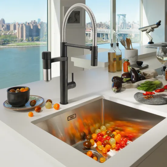 Franke Vital Semi Pro egykaros vízszűrős mosogató csaptelep, króm/fekete, igyon tiszta vizet közvetlenül az otthoni csaptelepről 120.0621.313