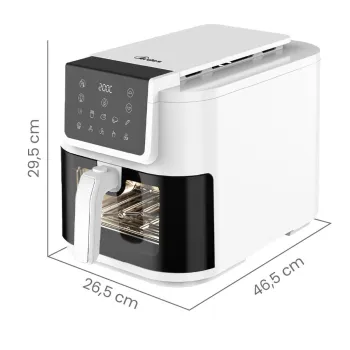 Ardes ARFRYA08LVW Air Fryer forrólevegős sütő fehér,8L-es kivehető extra hosszú kosárral