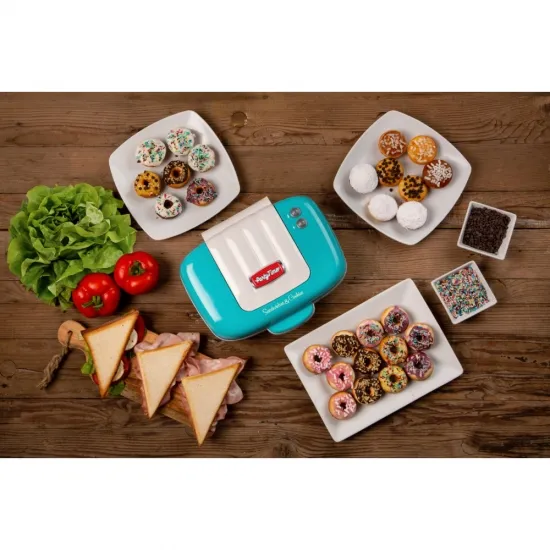 Ariete 1972.BL Party Time 3:1 szendvics-, muffin és fánksütő, azúrkék 