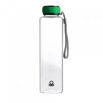Benetton BE-0301 boroszilikát üveg palack, kulacs 550ml zöld 