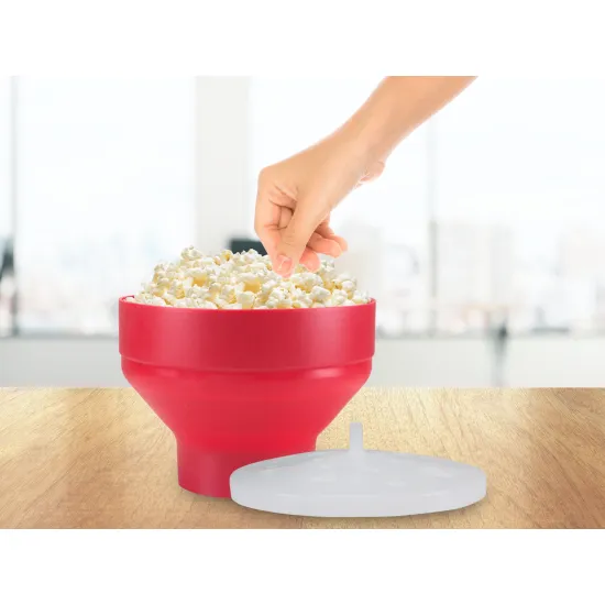 Beper C106CAS002 2,5L popcorn készítő edény, műanyag,mikrózható BPA-mentes piros
