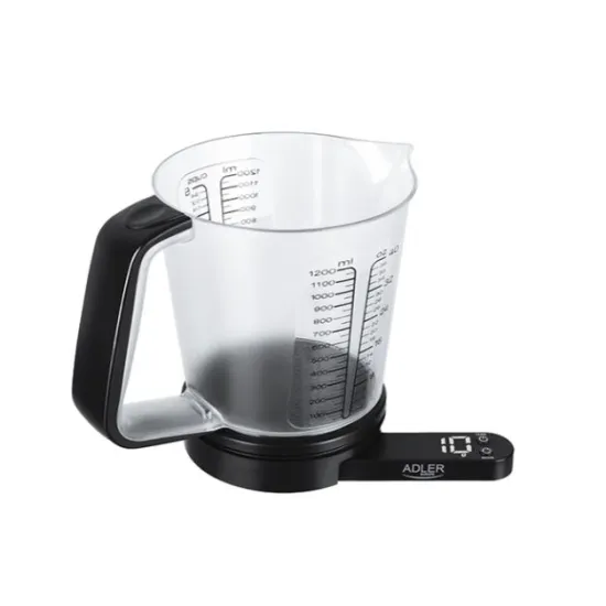 Adler AD3178 digitális konyhai mérleg mérőpohárral fekete 