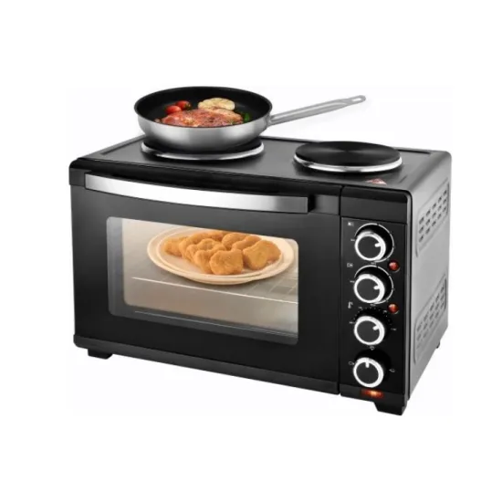 Kalorik MK1008BK mini sütő, 2 főzőlappal 