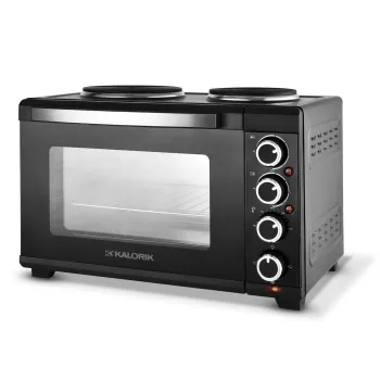 Kalorik MK1008BK mini sütő, 2 főzőlappal 