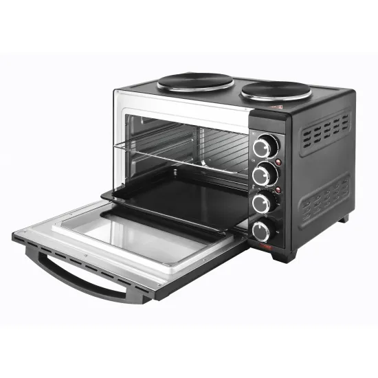 Kalorik MK1008BK mini sütő, 2 főzőlappal 