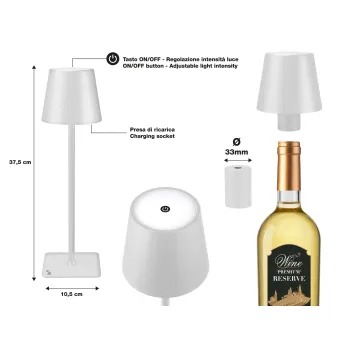 Beper P201UTP112 asztali lámpa USB-töltéssel fehér 