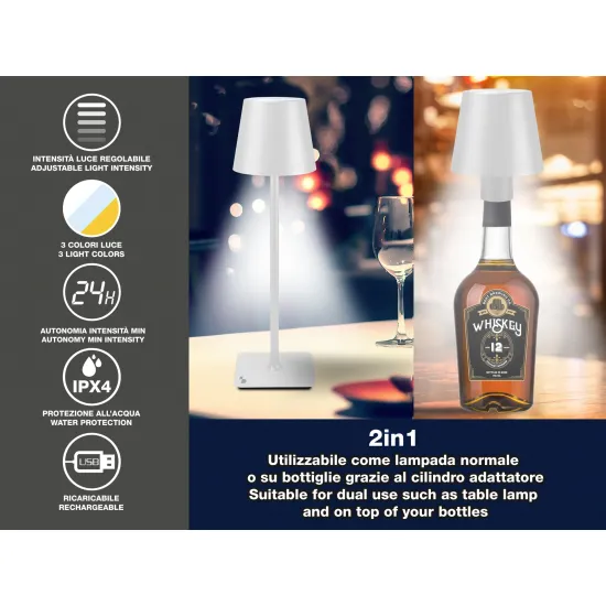 Beper P201UTP112 asztali lámpa USB-töltéssel fehér 