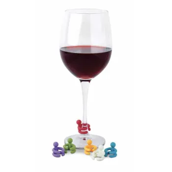 Ghidini 1840 pohárjelölő tapadókoronggal ellátott szilikon pohárjelölő figurák 6db/csomag