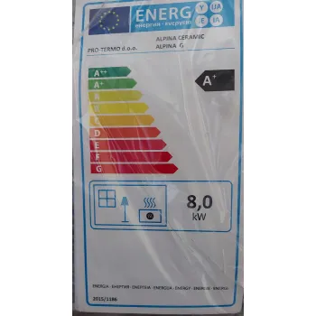 Warnex Alpina fehér csempés kandalló 8kW 50x86x48cm