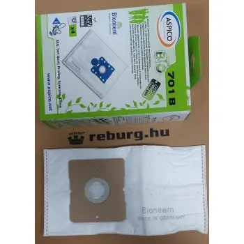 Aspico 701B Bionem porzsák 1db motor filter Zanussi Samsung ETA stb. típusokhoz kompatibilis