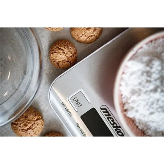 Mesko MS3169W inox digitális konyhamérleg fehér kerettel