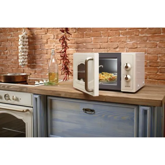 Gorenje MO4250CLI mikrohullámú sütő retro, bézs szín, 20L,700W