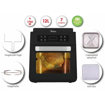Ardes 1KP12000 Air Fryer többfunkciós forrólevegős sütő,12L,5az1ben