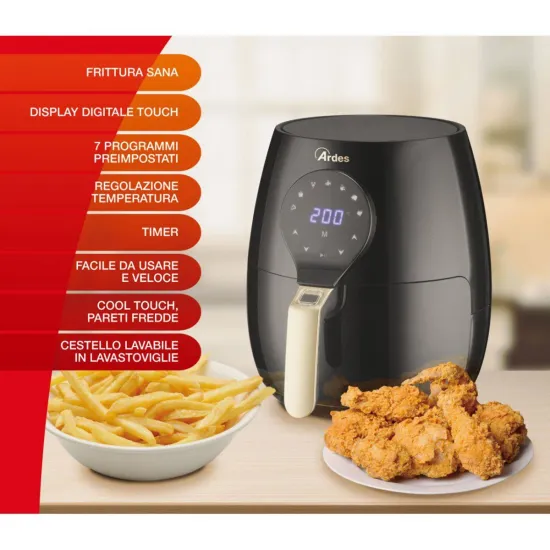 Ardes 1K33 forrólevegős sütő, olajsütő 1450W 