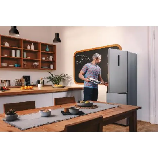 Gorenje NRK619CAXL4 No Frost Plus alulfagyasztós kombinált hűtőszekrény 207/97L, 59.5x59x186 cm, inox