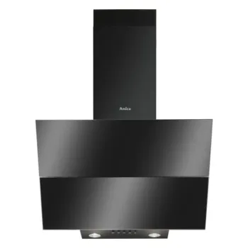 Amica OKC623S ferdesikú döntött kürtös konyhai elszívó 60cm széles,feketére festett acél szín