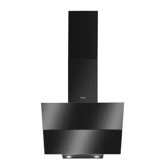 Amica OKC623S ferdesikú döntött kürtös konyhai elszívó 60cm széles,feketére festett acél szín