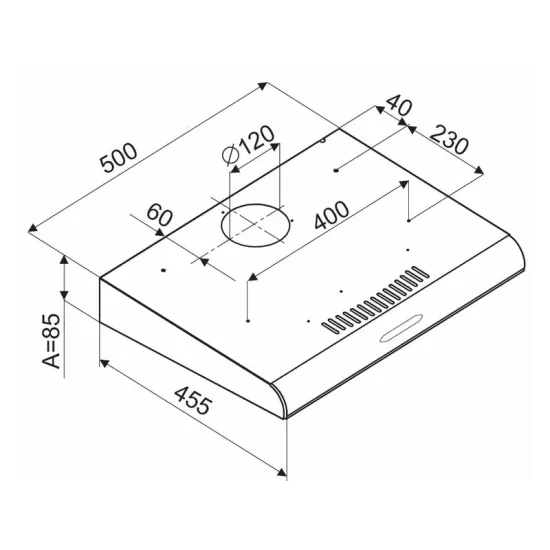 SLX SH50S konyhai elszívó 50cm szürke