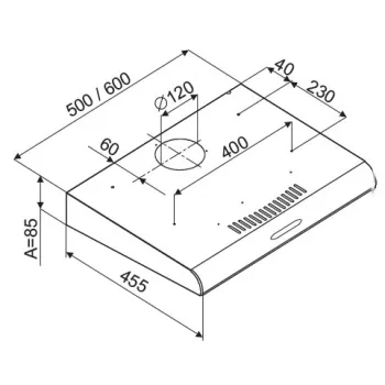 SLX SH 60 W 60cm konyhai elszívó