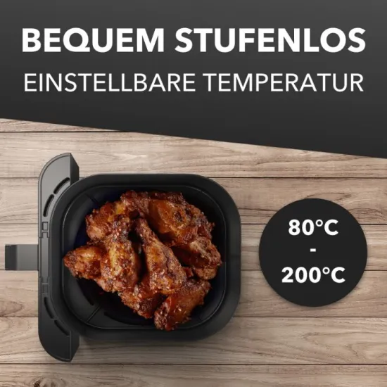 Clatronic FR 3782 H inox 5L XXL forrólevegős sütő fekete/inox 