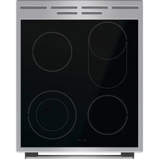 Gorenje GECS5C70XA inox elektromos kerámialapos tűzhely gőzfunkció, teleszkópos sütősín, duplagyűrűs és ovális főzőzónával