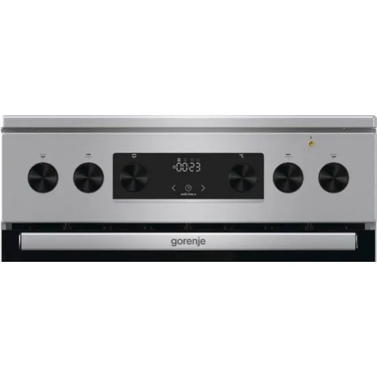 Gorenje GECS5C70XA inox elektromos kerámialapos tűzhely gőzfunkció, teleszkópos sütősín, duplagyűrűs és ovális főzőzónával