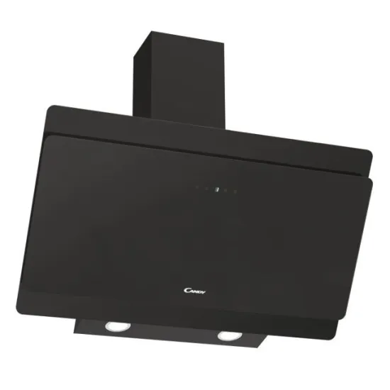 Candy CVMA90N beépíthető falra szerelhető döntött kürtös konyhai elszívó,90cm,LED világítás, Glass, fekete
