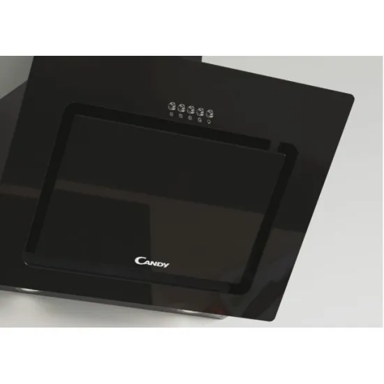Candy CVMAD60/1N/1 Falra szerelhető, kürtős, fekete szín, LED világítás, BLACK+BLACK GLASS, fekete szín 60cm