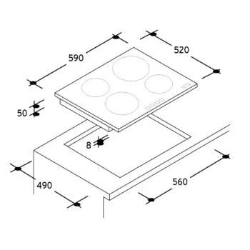 Candy CIS642MCTT beépíthető indukciós főzőlap