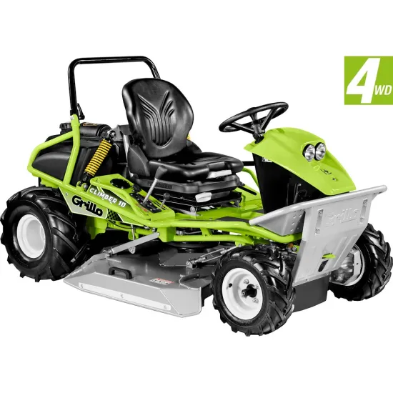 Grillo CLIMBER 10 AWD 27 4WD 8011AQ Briggs motoros négykerék-meghajtású fű és bozótvágó traktor lejtős, csökkent tapadású terepre, cserjés és magas füves területekhez