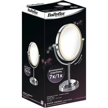 BaByliss 8437E világító sminktükör 7x nagyítás ovális forma, 17.8 cm