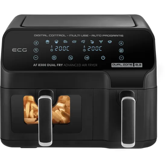 ECG AF 8300 Dual Fry forrólevegős sütő,fekete