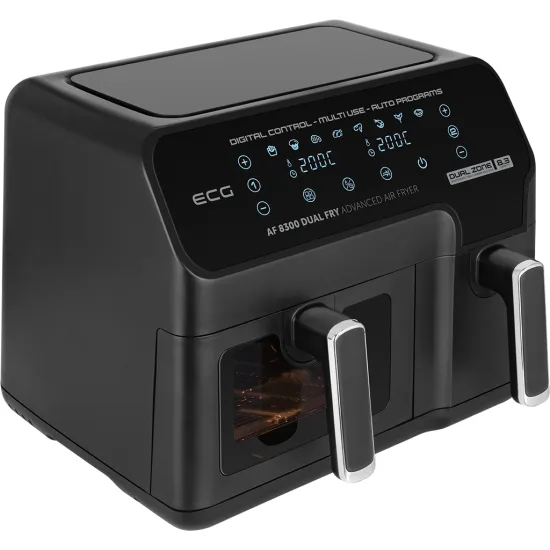 ECG AF 8300 Dual Fry forrólevegős sütő,fekete